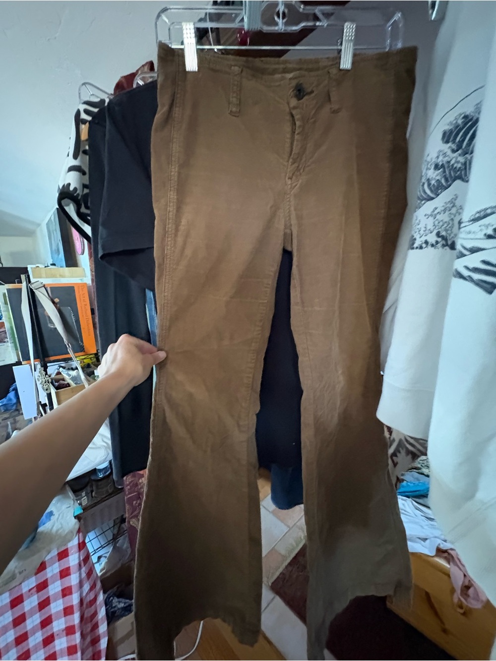 Free People Brown Corduroy Flare Pants — W27